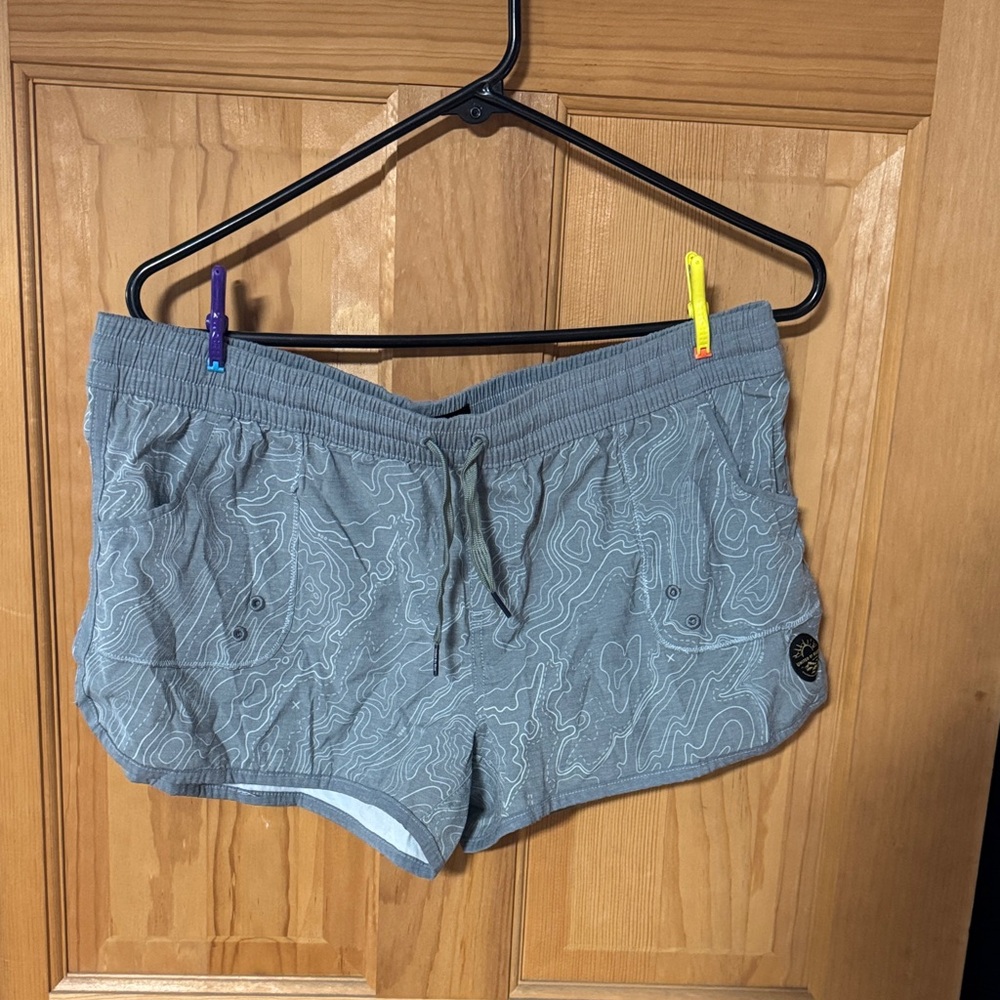 Blue/Gray Topographic Women Shorts